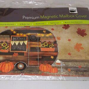 NIB Fall Leaves Floral Mailbox Cover Magnetic Harvest Pumpkin Post Letter Box